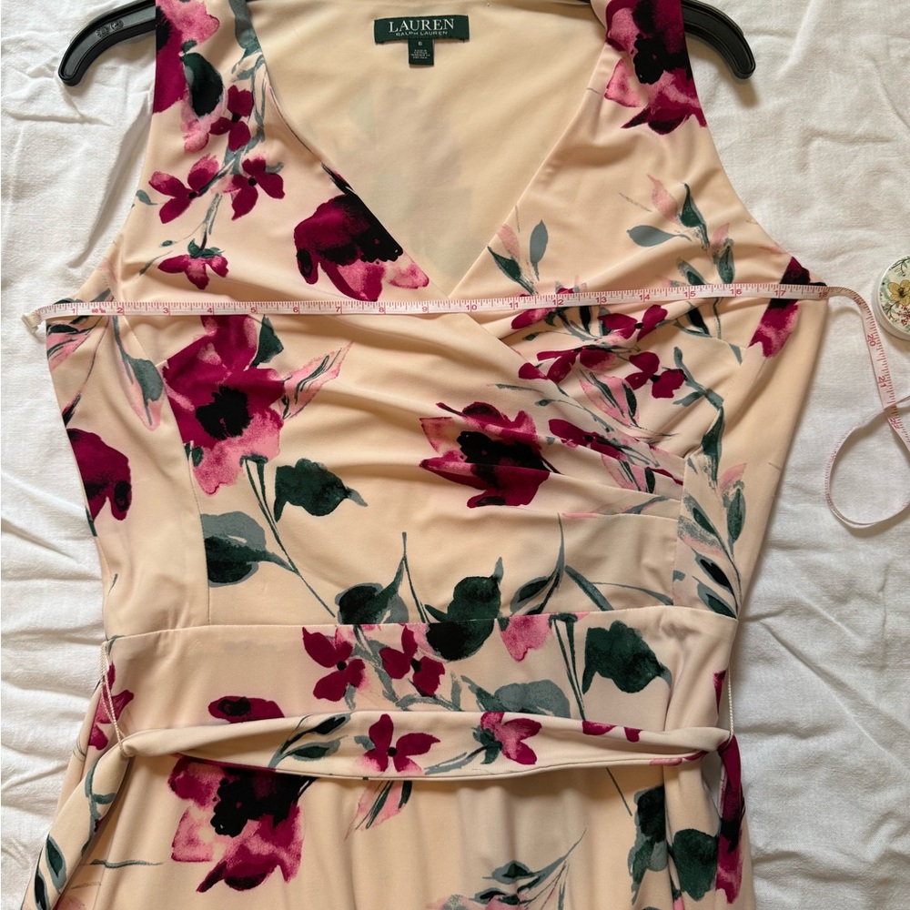 Ralph Lauren Cream and Red Floral Midi Dress - Picture 10 of 12